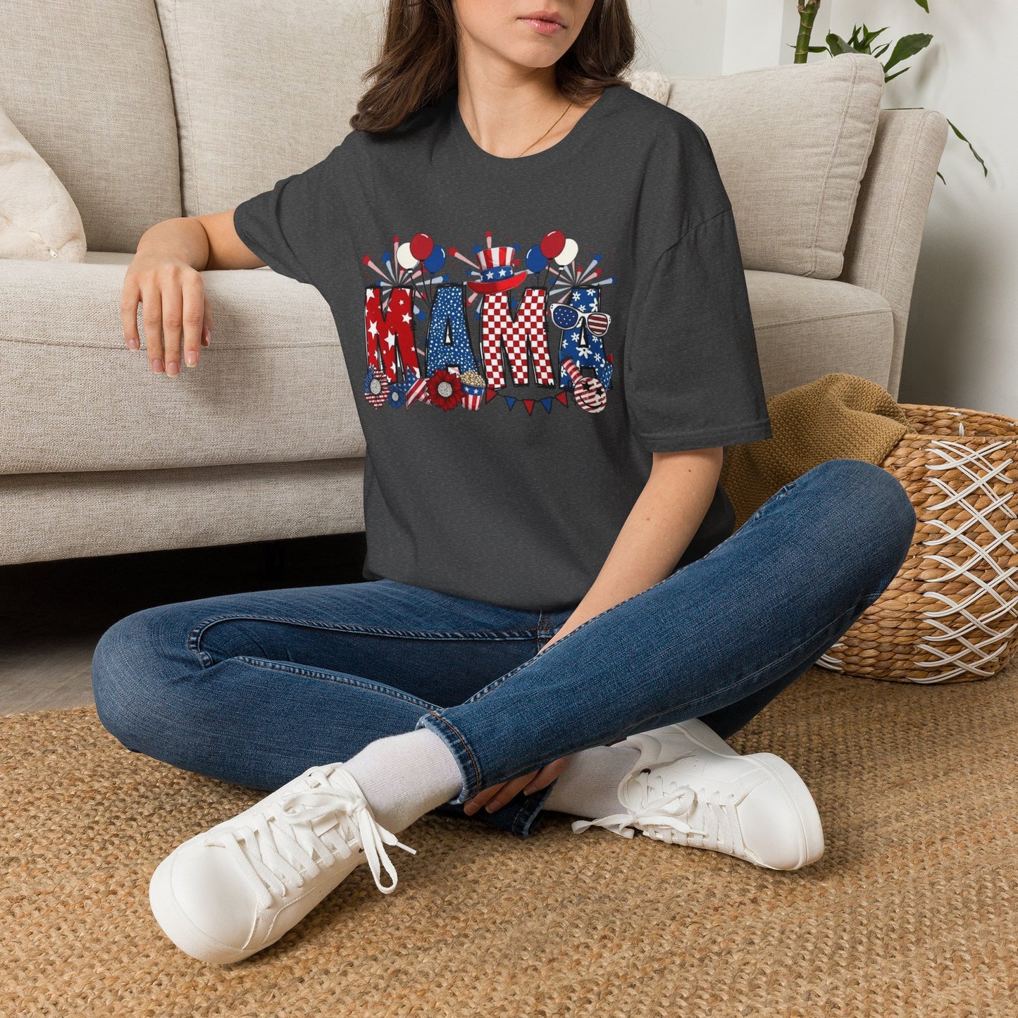 Mama Patriotic T-Shirt — Red White & Blue 4th of July Mom Tee