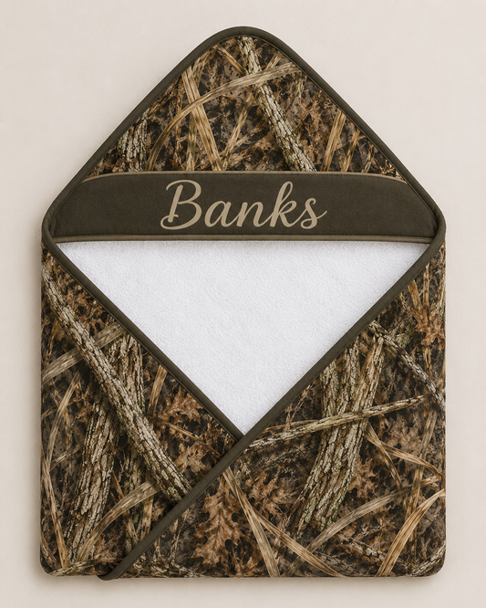 Camouflage Hooded Baby Towel — Realtree Grass Camo Infant Hooded Towel