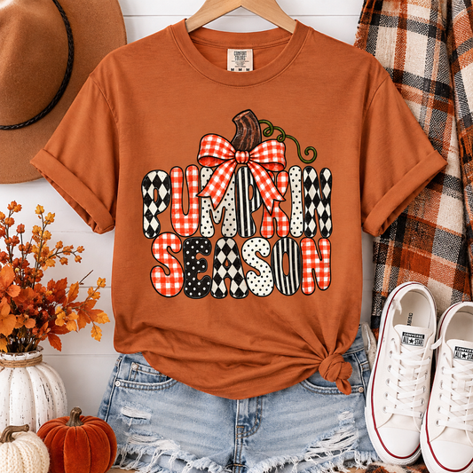 Pumpkin Season T-Shirt — Plaid & Patchwork Fall Tee
