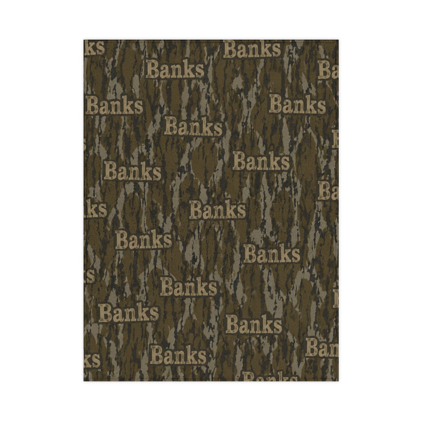 Camo Name Toddler Blanket — Personalized "Banks" Plush Baby Throw