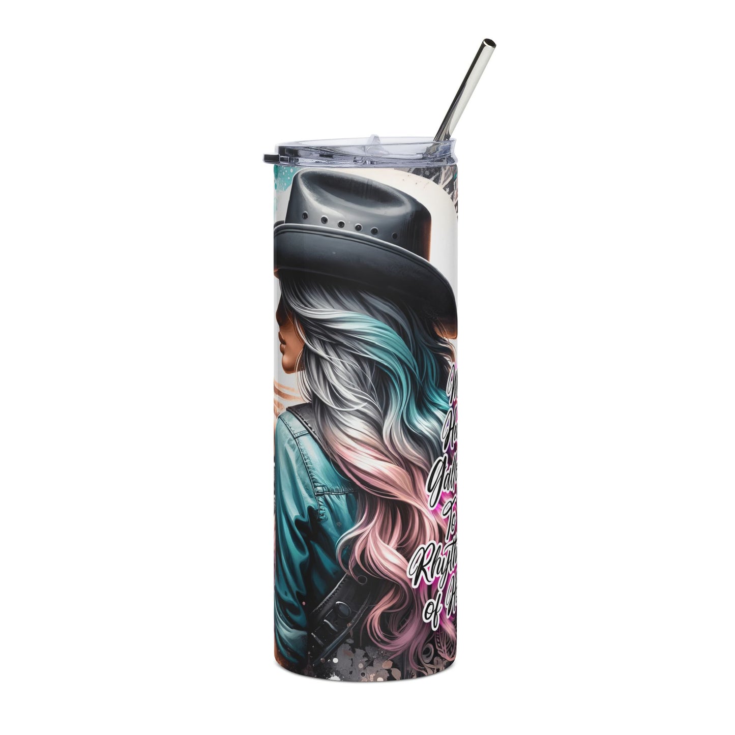 Cowgirl Sunflower 20oz Stainless Tumbler — Western Floral Travel Mug