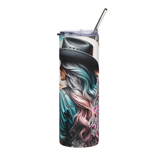 Cowgirl Sunflower 20oz Stainless Tumbler — Western Floral Travel Mug
