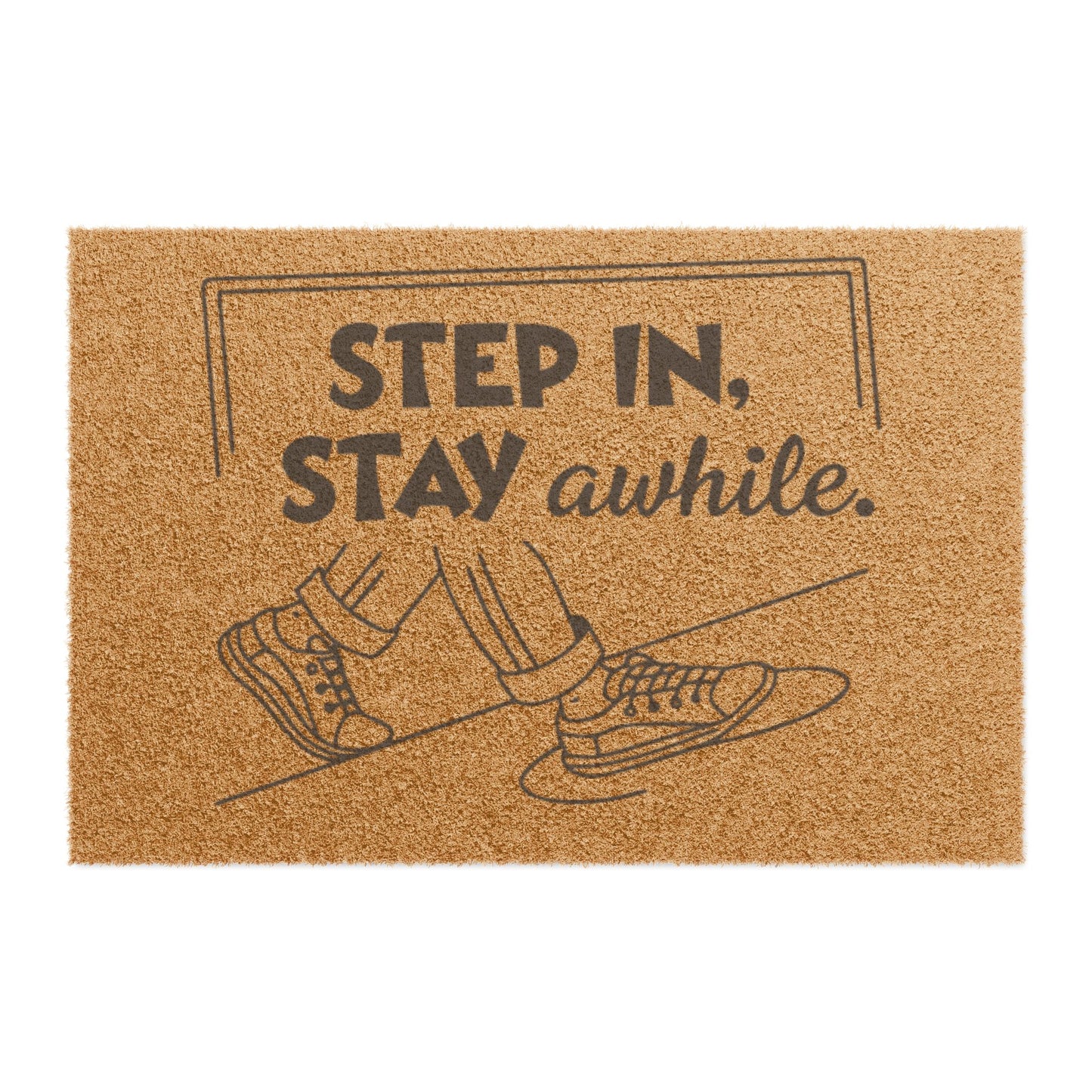 Doormat — "Step In, Stay Awhile" Welcome Coir Mat