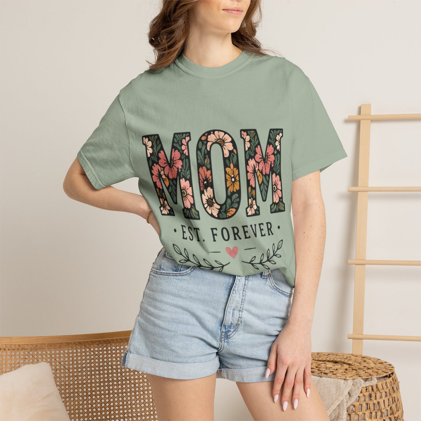 Mom Floral T-Shirt — "MOM Est. Forever" Mother's Day Tee