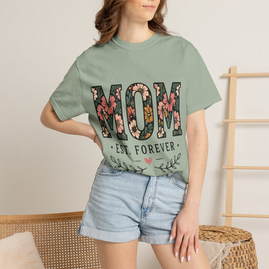 Mom Floral T-Shirt — "MOM Est. Forever" Mother's Day Tee