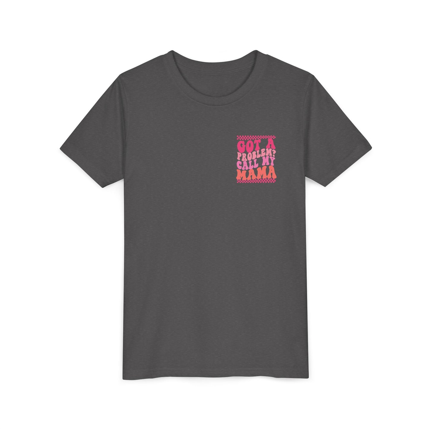 Youth Tee — "Got a Problem? Call My Mama" Pink Retro Kids T‑Shirt