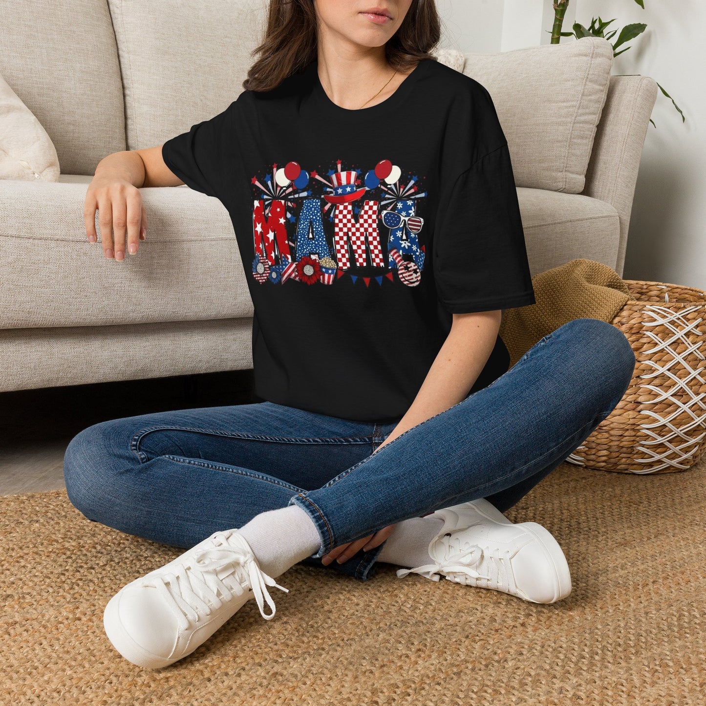 Mama Patriotic T-Shirt — Red White & Blue 4th of July Mom Tee