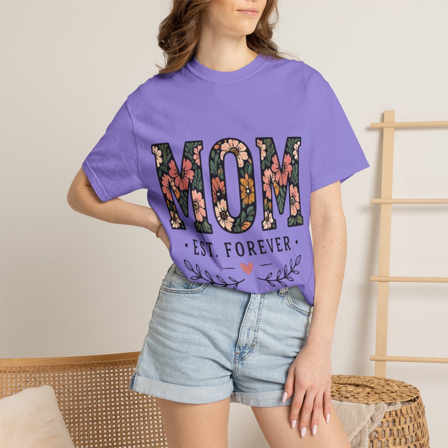 Mom Floral T-Shirt — "MOM Est. Forever" Mother's Day Tee