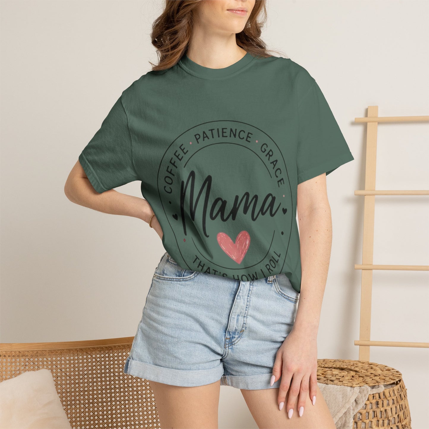 Mama Coffee Patience Grace T-Shirt — "Mama That's How I Roll" Mother's Day Tee
