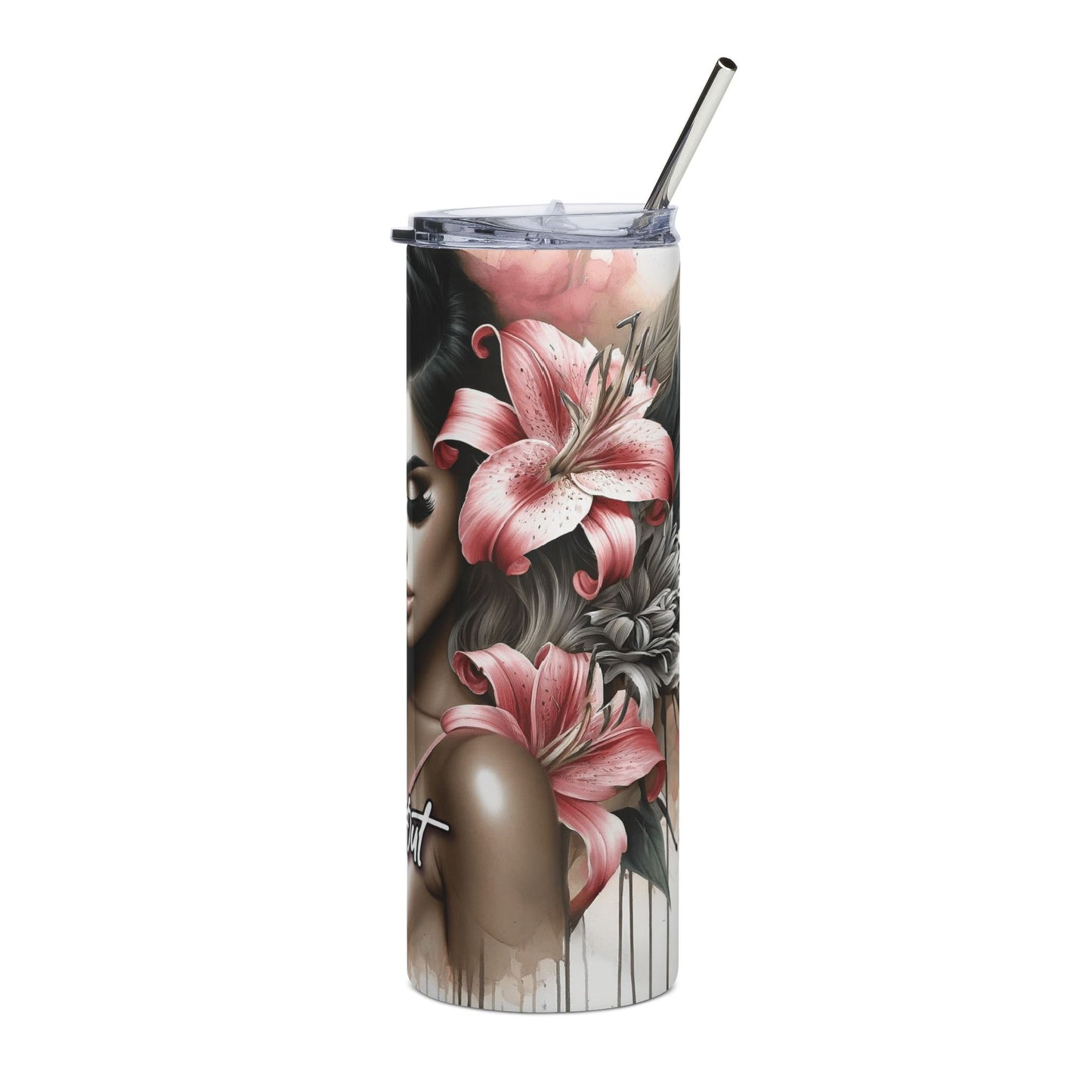 20oz Stainless Tumbler — "Beautiful Inside and Out" Glam Portrait Travel Cup