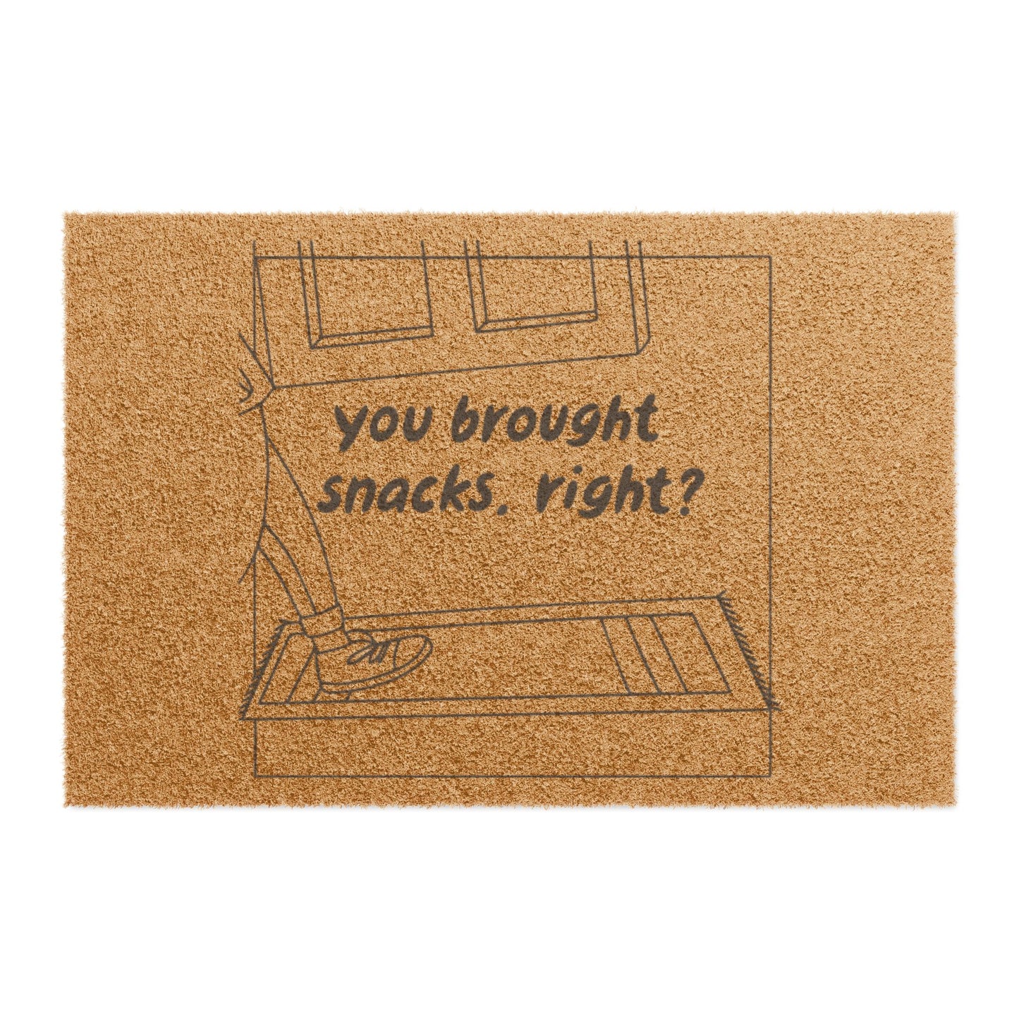 Doormat — "You Brought Snacks, Right?" Funny Welcome Coir Mat