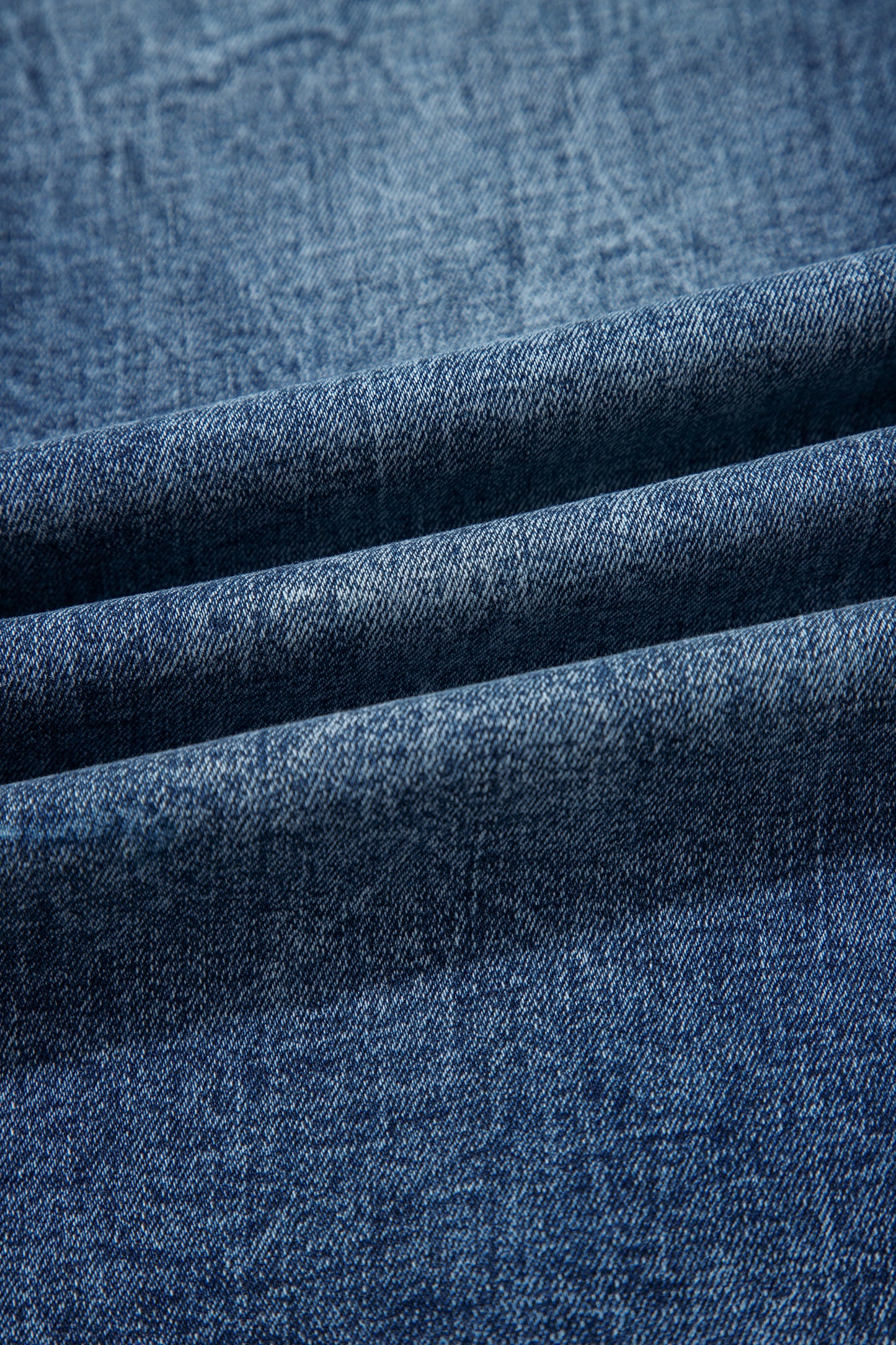Sail Blue Acid Wash Pocket Detail Flare Jeans