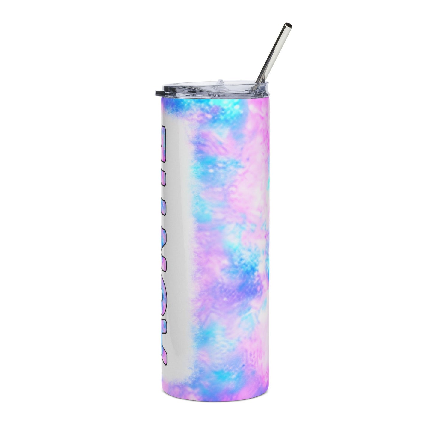 Auntie Stainless Steel Tumbler — 20oz Pastel Tie-Dye Travel Cup