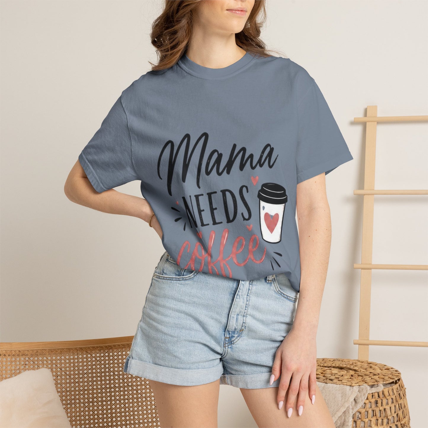 Mama Needs Coffee T-Shirt — Funny Mom Coffee Tee, Cute Espresso Cup Design