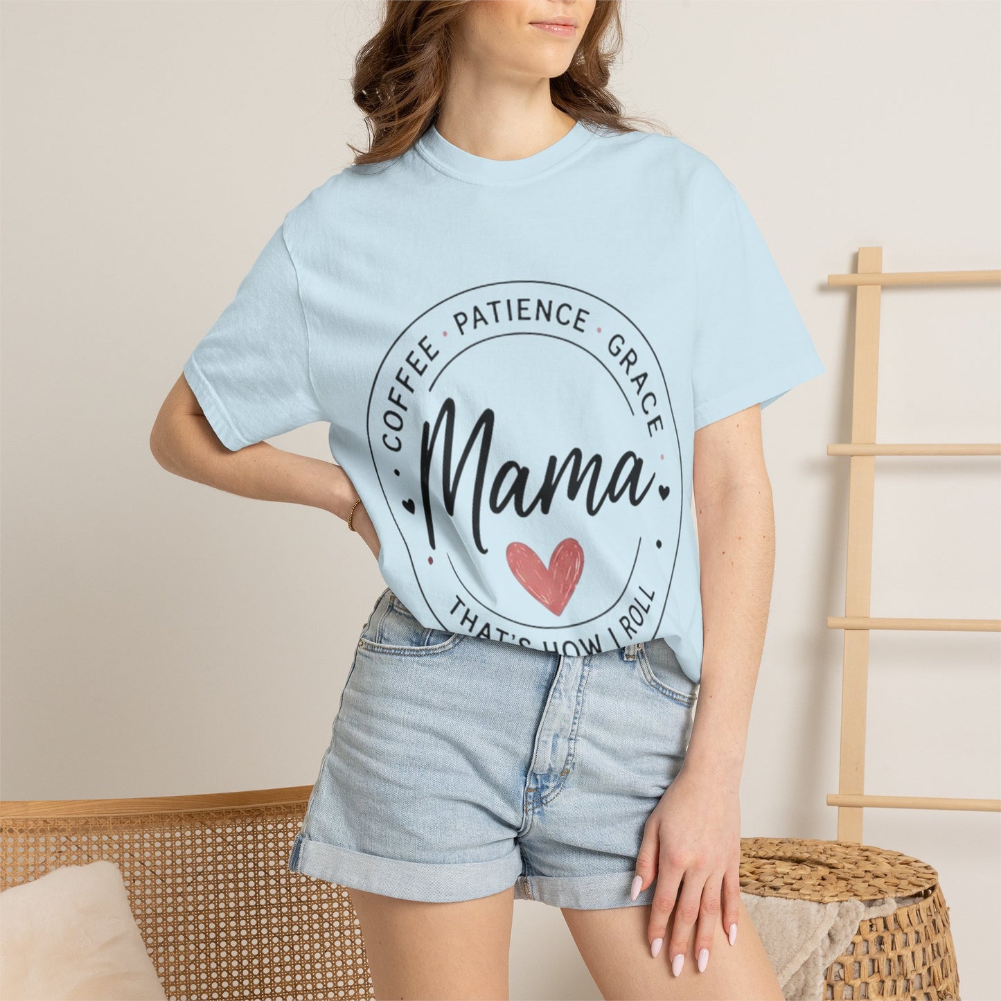 Mama Coffee Patience Grace T-Shirt — "Mama That's How I Roll" Mother's Day Tee