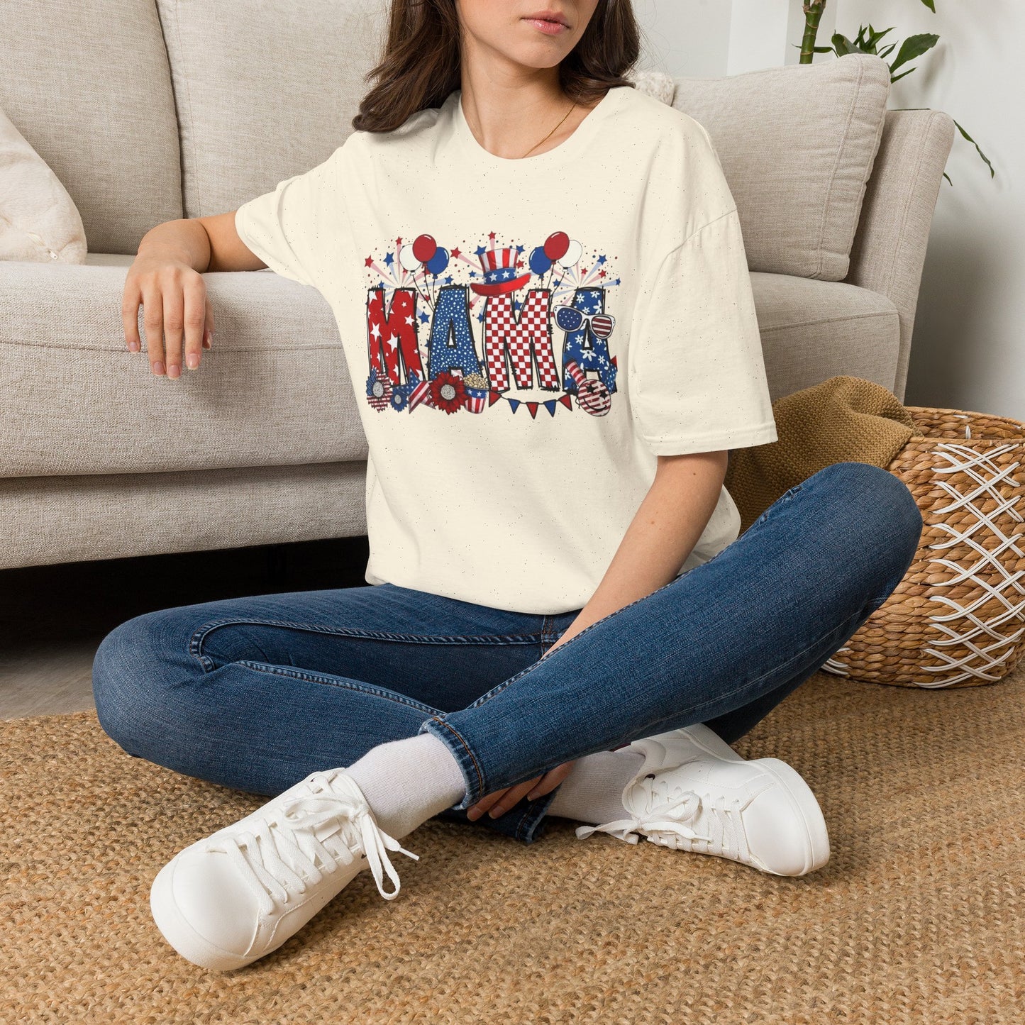 Mama Patriotic T-Shirt — Red White & Blue 4th of July Mom Tee