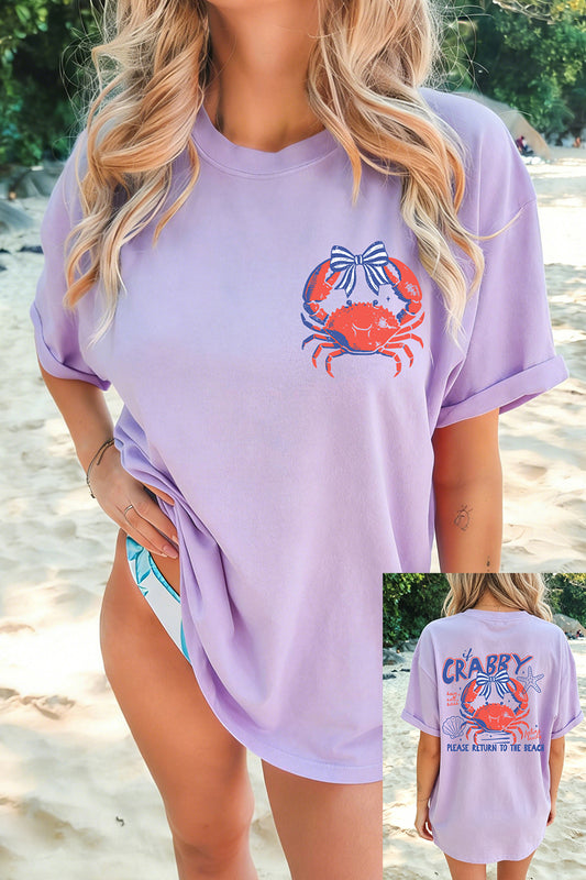 Orchid Petal CRABBY Beach Day Graphic T Shirt