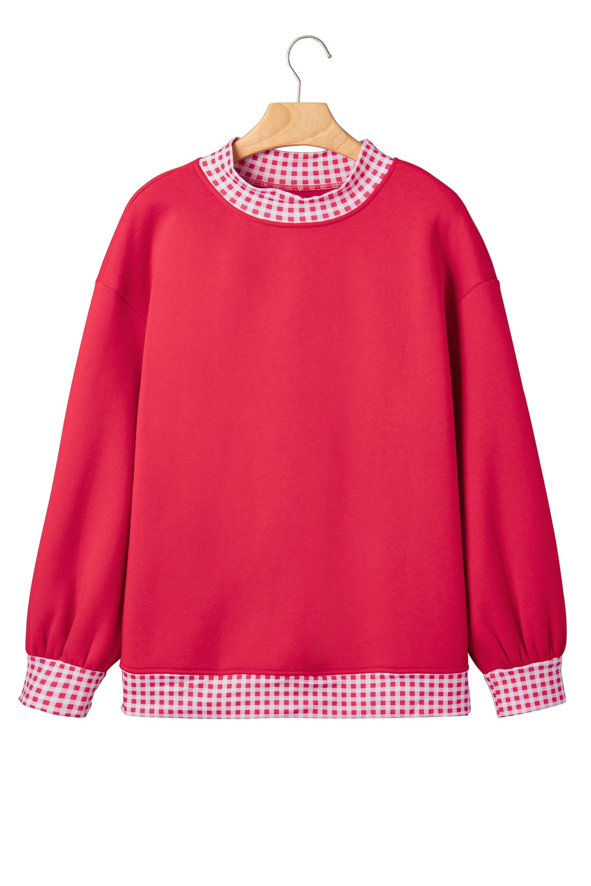 Orange Colorblock Polka Dot Contrast Trim Oversized Sweatshirt