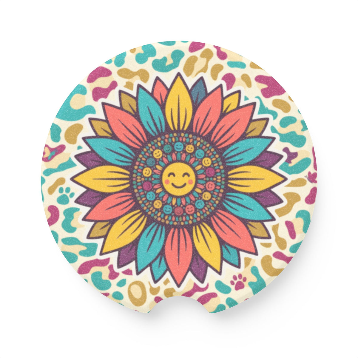 Colorful Smiley Sunflower