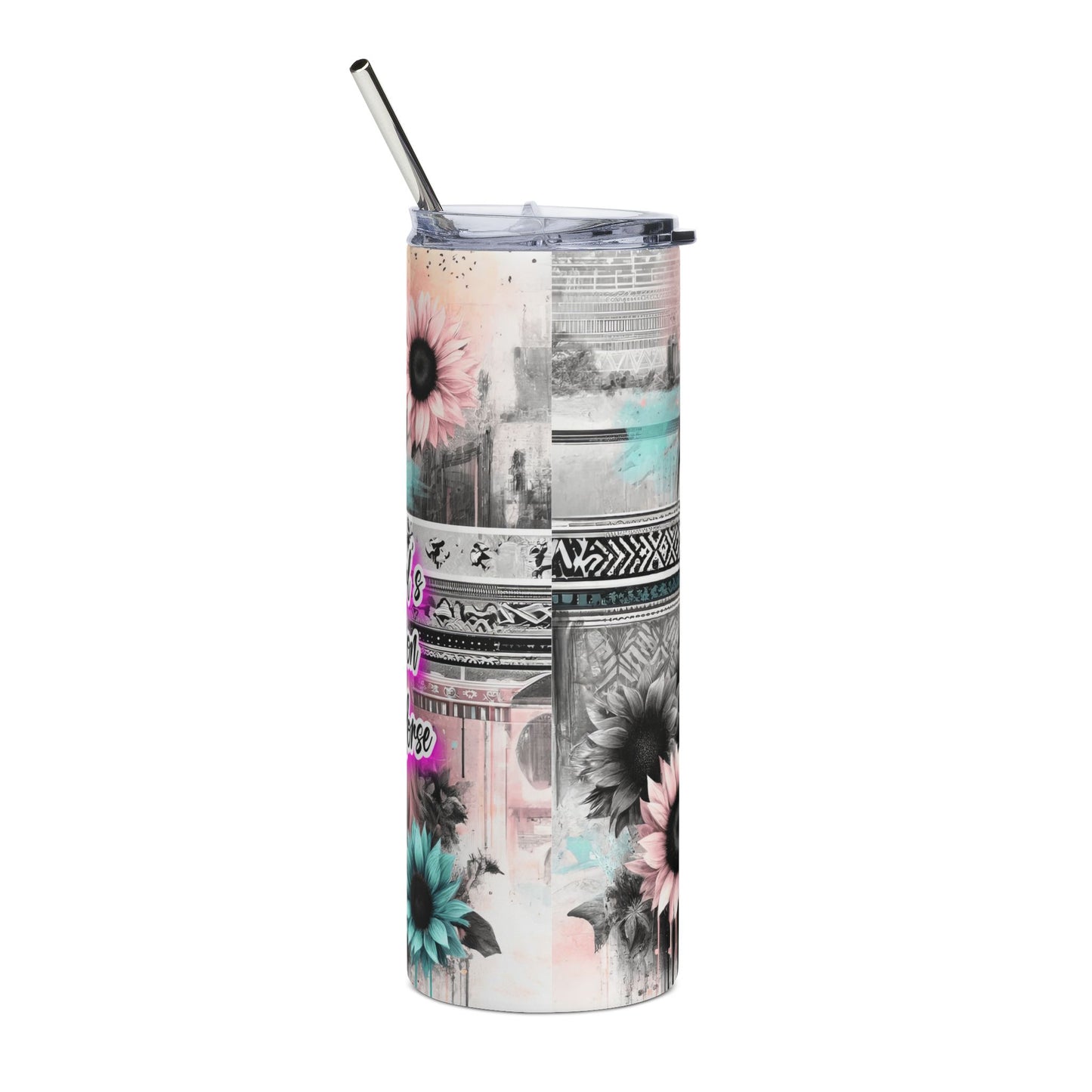 Western Cowgirl Horse Tumbler — 'Ain't No Place Like Home' 20oz Stainless Steel Travel Cup