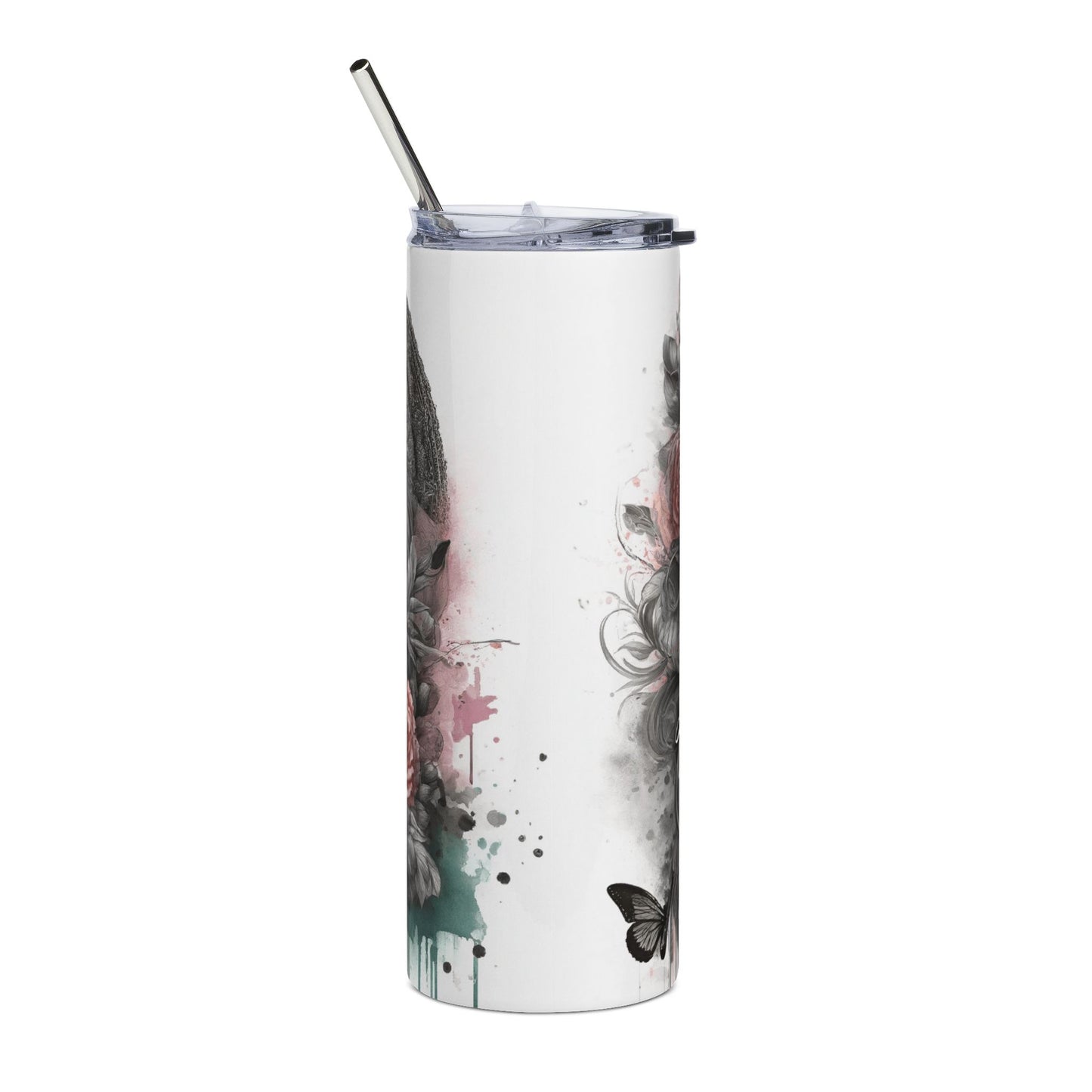 20oz Tumbler — 'Turn Your Wounds Into Wisdom' Butterfly Woman Stainless Steel Travel Cup