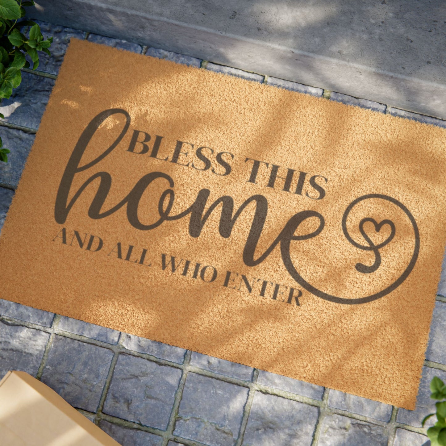 Bless This Home Doormat – Cozy Welcome Coir Entry Mat (Bless This Home & All Who Enter)