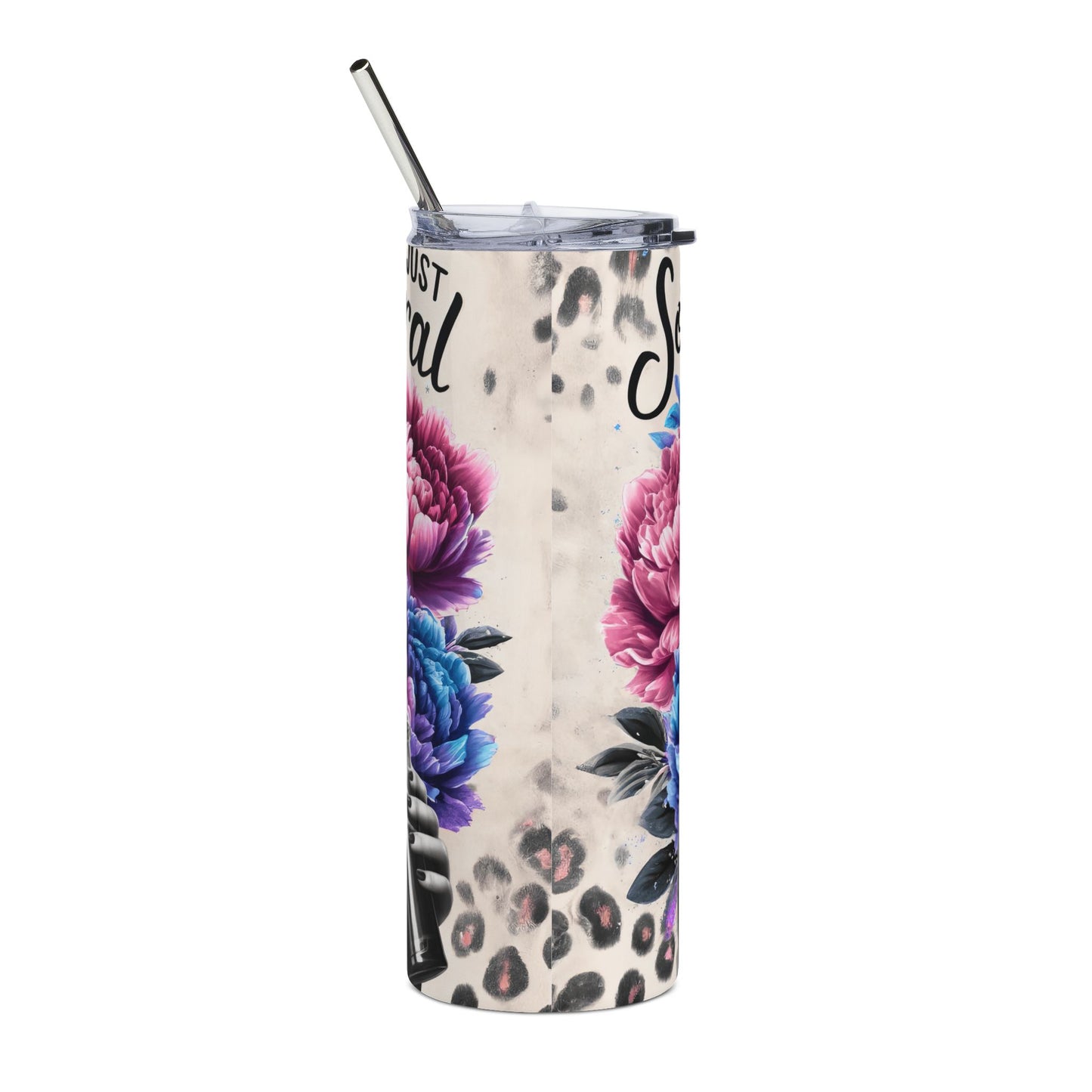 20oz Stainless Steel Tumbler — 'Sorry' Floral Portrait Skinny Travel Tumbler