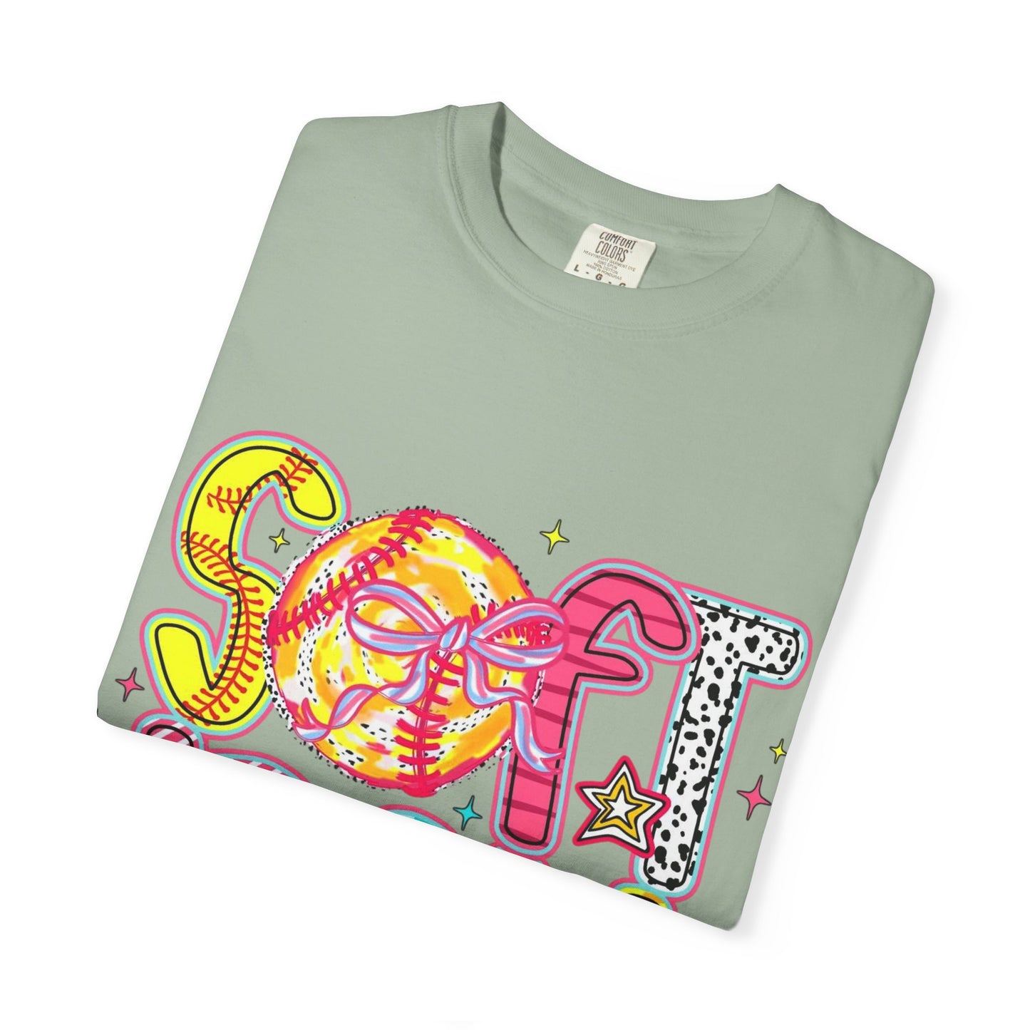Softball Graphic T-Shirt — Colorful Retro "Softball" Lettering Tee