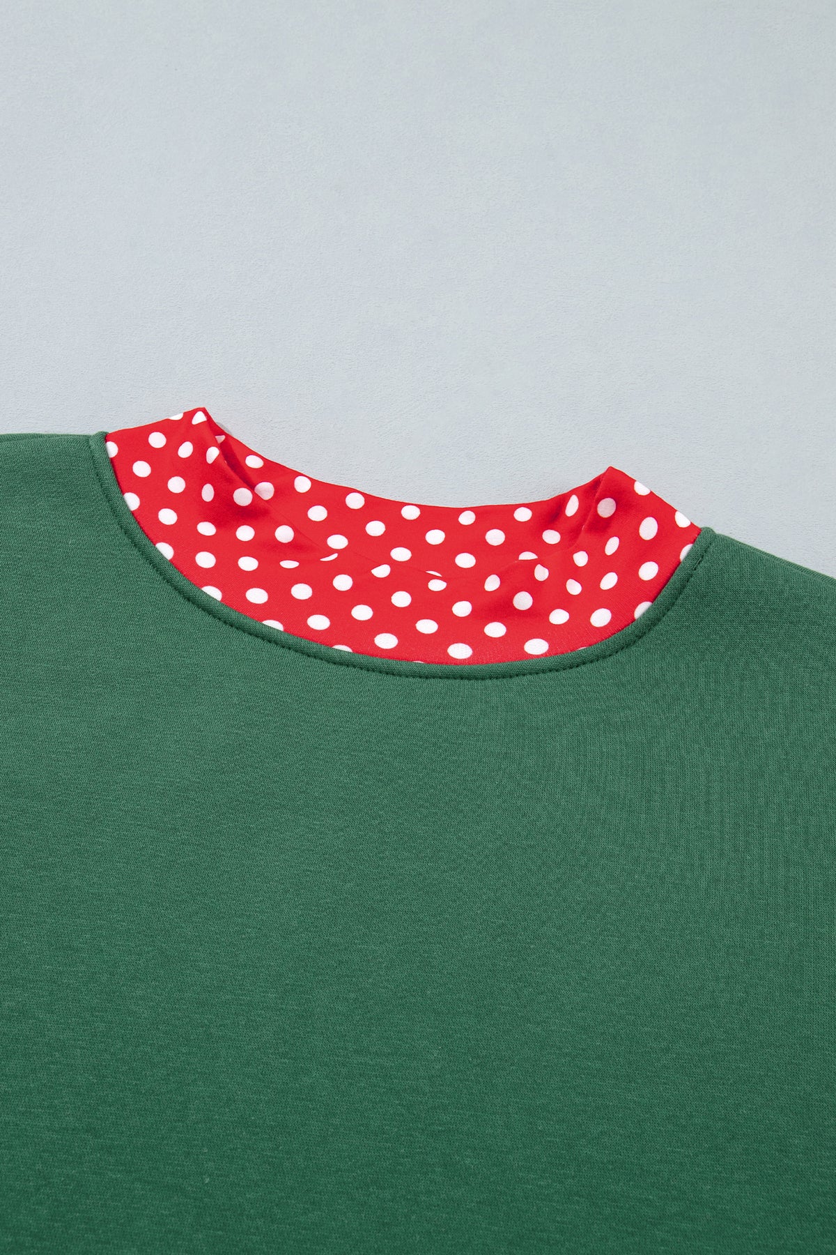 Orange Colorblock Polka Dot Contrast Trim Oversized Sweatshirt