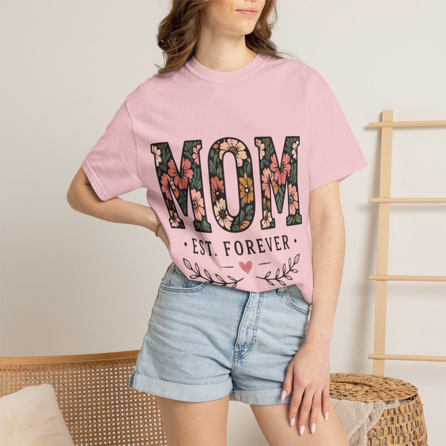 Mom Floral T-Shirt — "MOM Est. Forever" Mother's Day Tee