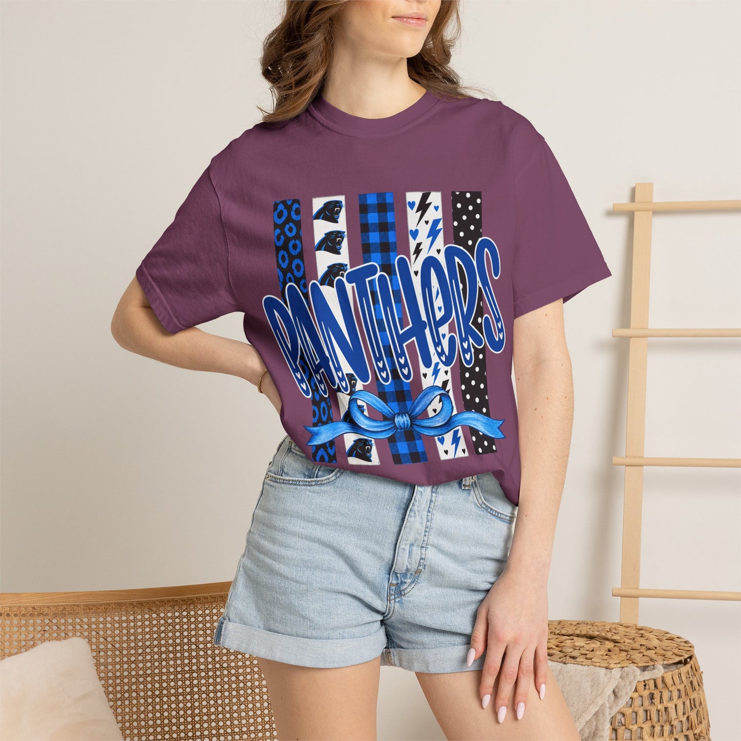 PANTHERS COQUETTE BOW TEE