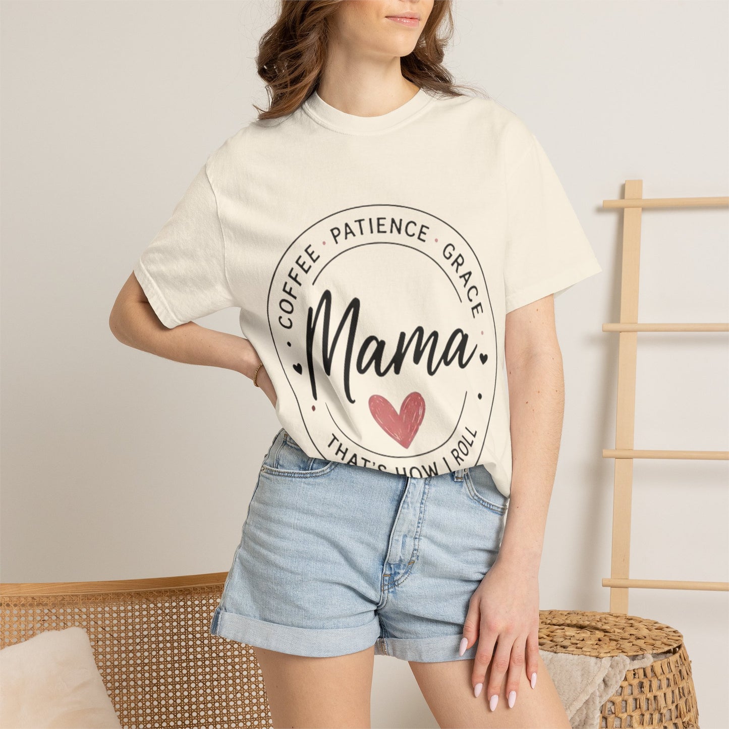 Mama Coffee Patience Grace T-Shirt — "Mama That's How I Roll" Mother's Day Tee