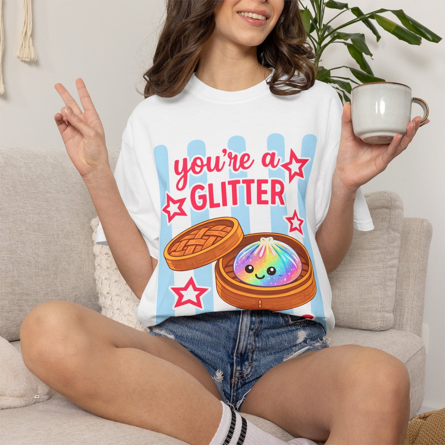 Glitter Dumpling T-Shirt — "You're a Glitter Dumpling" Cute Kawaii Graphic Tee
