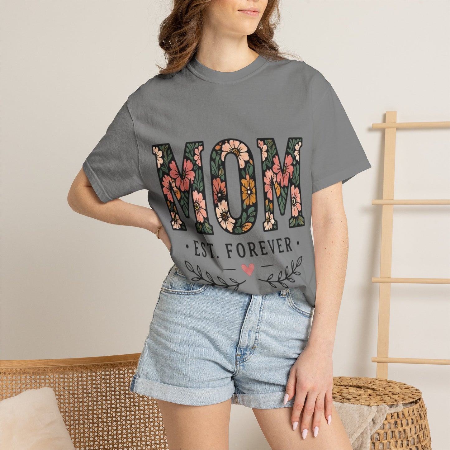 Mom Floral T-Shirt — "MOM Est. Forever" Mother's Day Tee