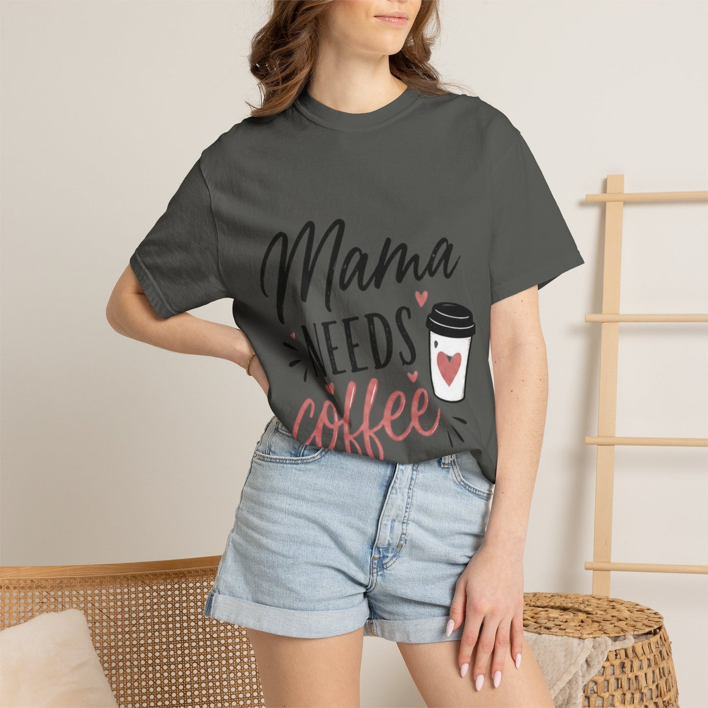Mama Needs Coffee T-Shirt — Funny Mom Coffee Tee, Cute Espresso Cup Design