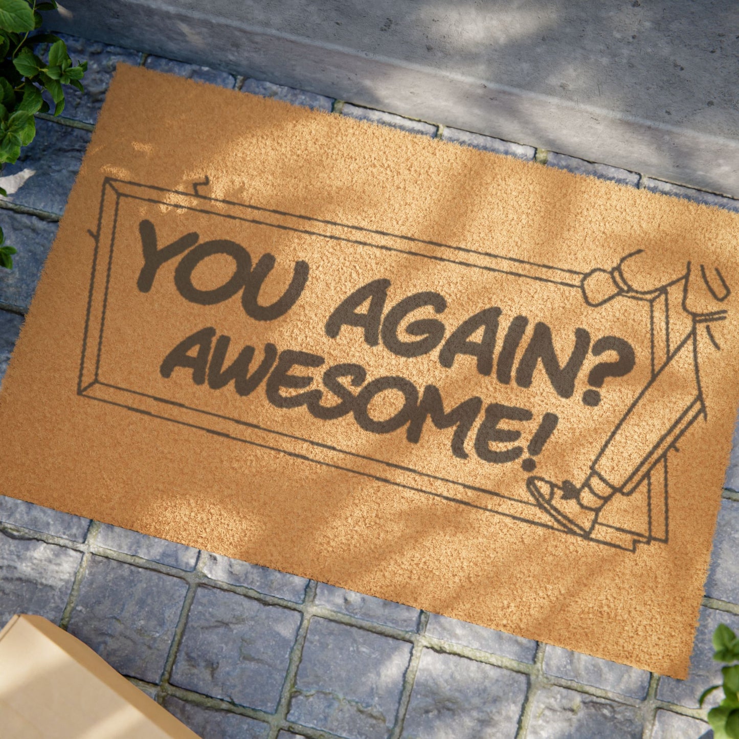 Doormat — "You Again? Awesome!" Funny Welcome Coir Mat