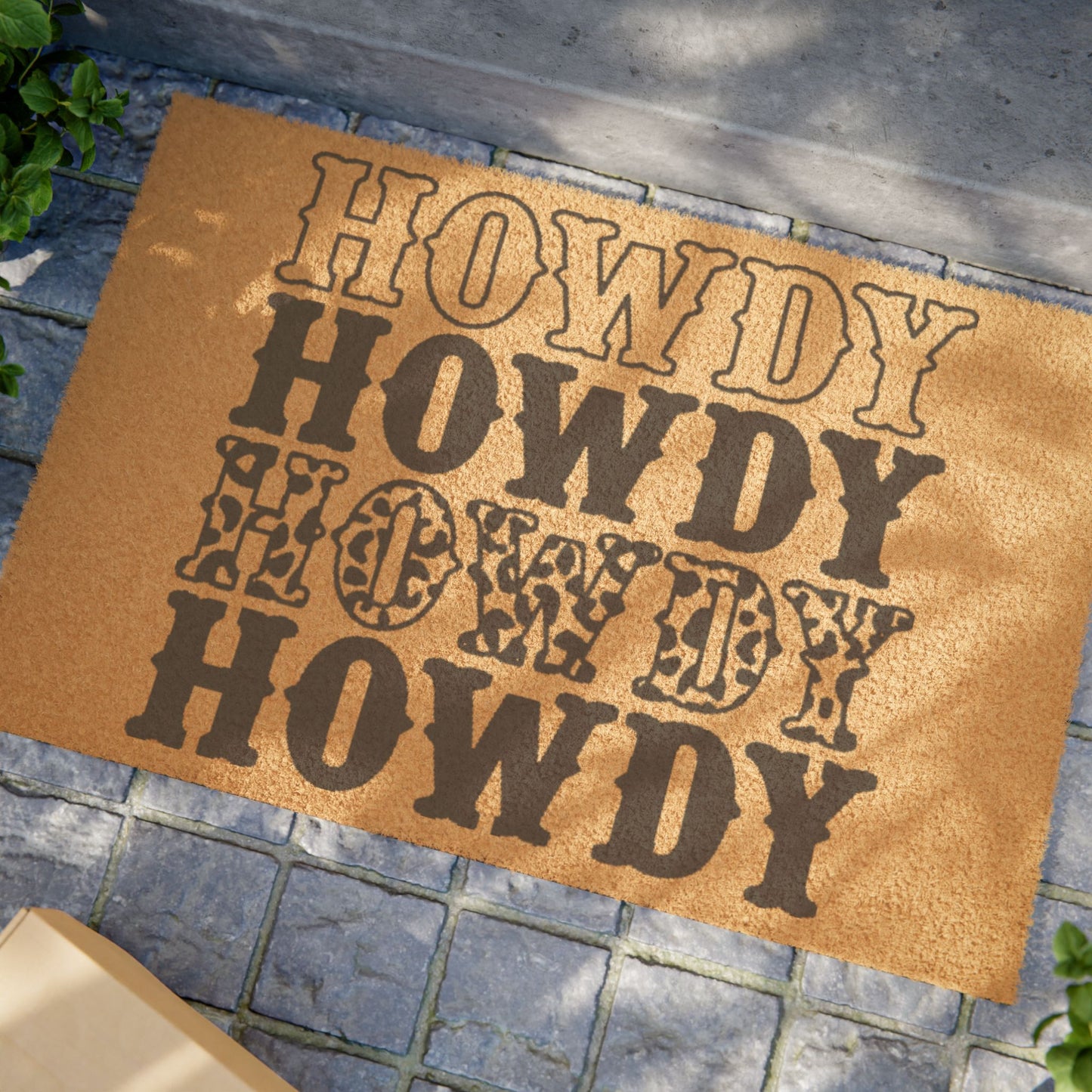 Howdy Pattern Doormat - Western Welcome Coir Rug