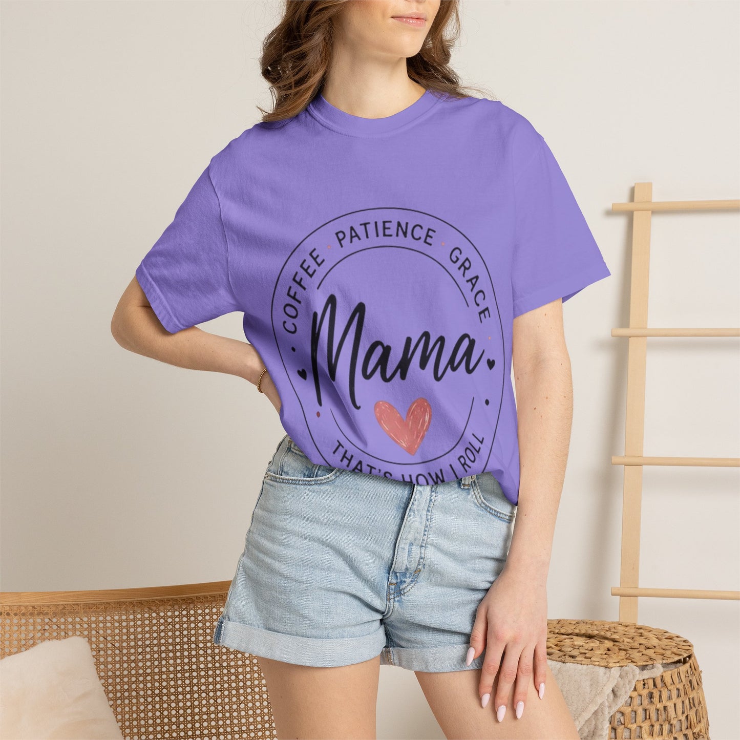 Mama Coffee Patience Grace T-Shirt — "Mama That's How I Roll" Mother's Day Tee