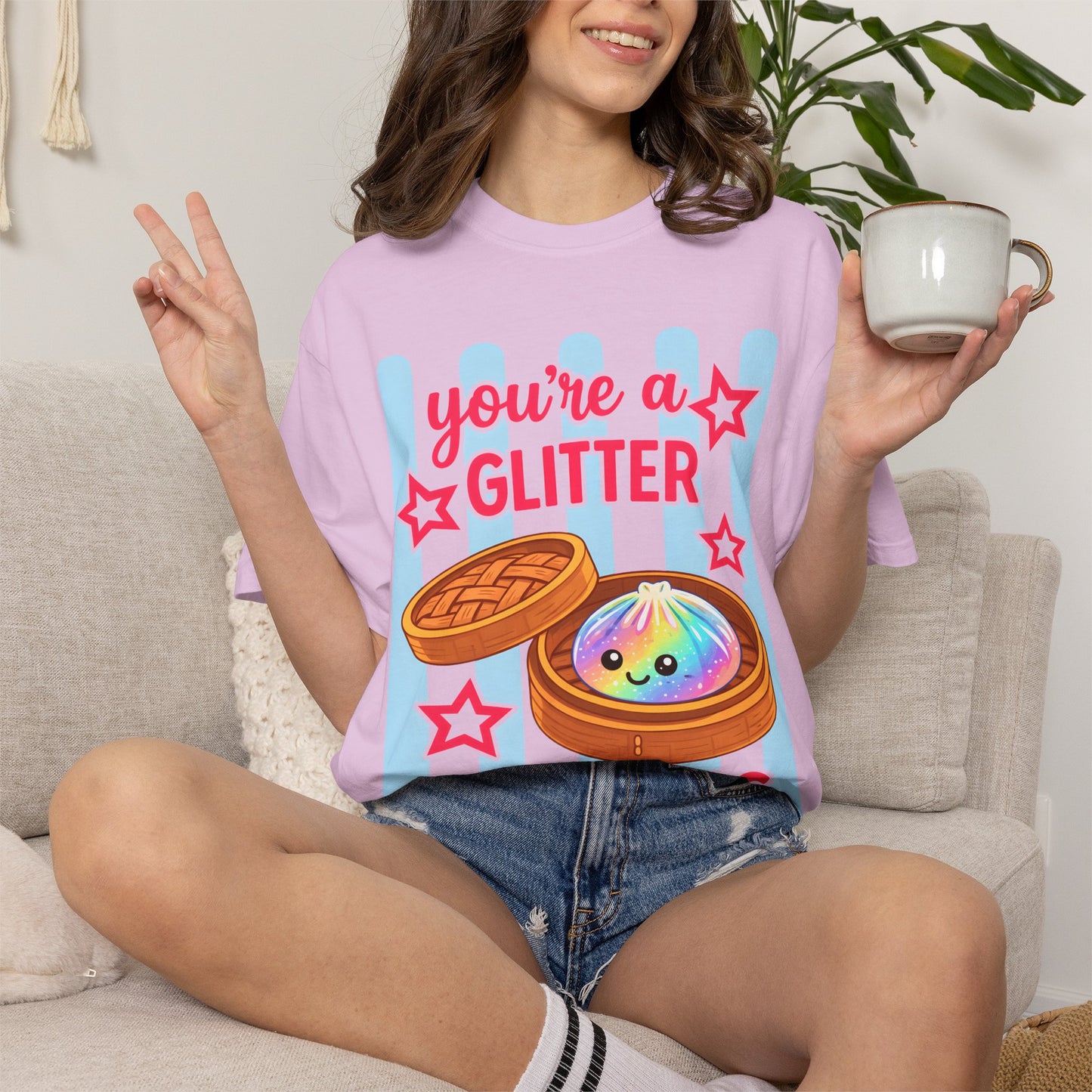 Glitter Dumpling T-Shirt — "You're a Glitter Dumpling" Cute Kawaii Graphic Tee