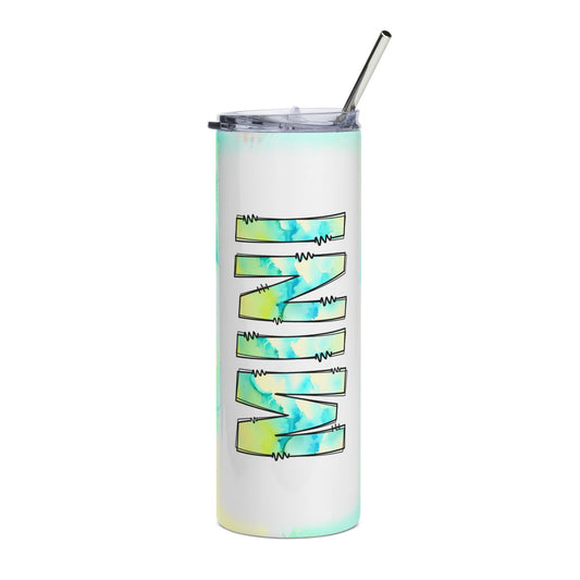 20oz Stainless Steel Tumbler – Neon Watercolor Name Design (Customizable)