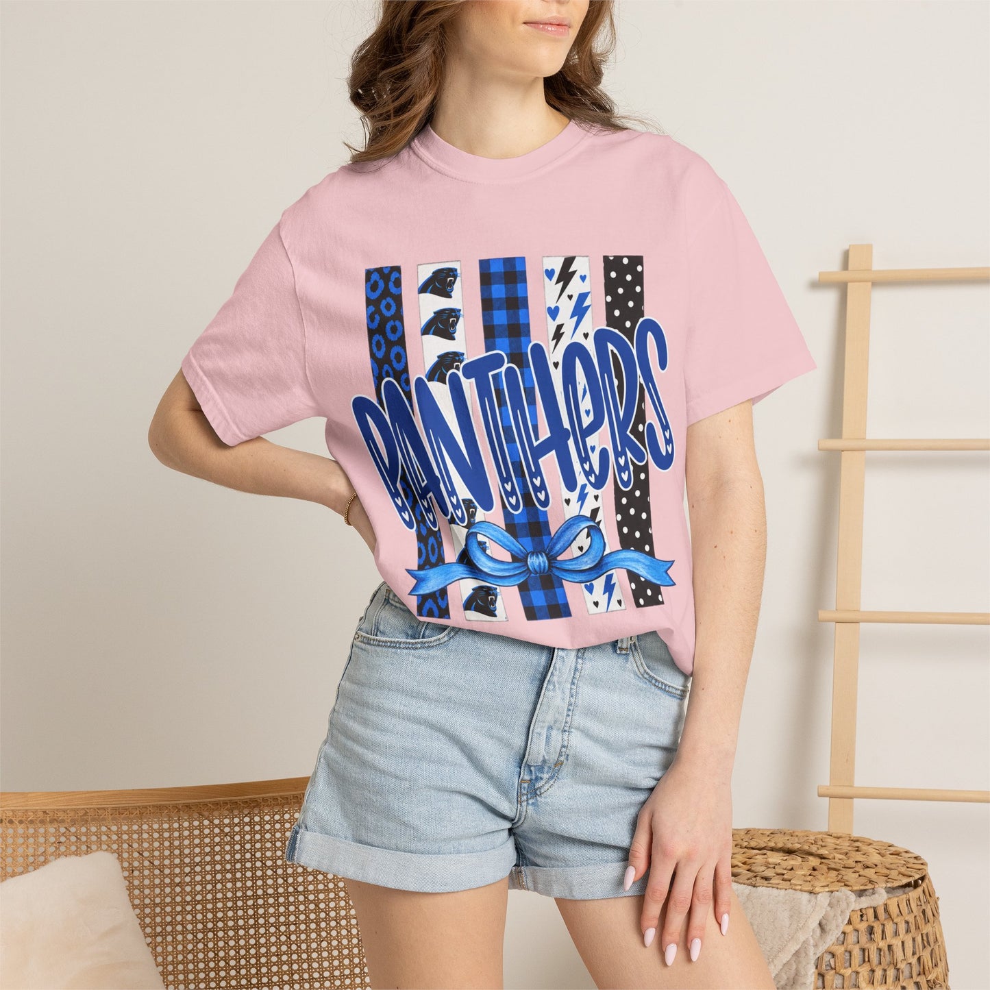 PANTHERS COQUETTE BOW TEE