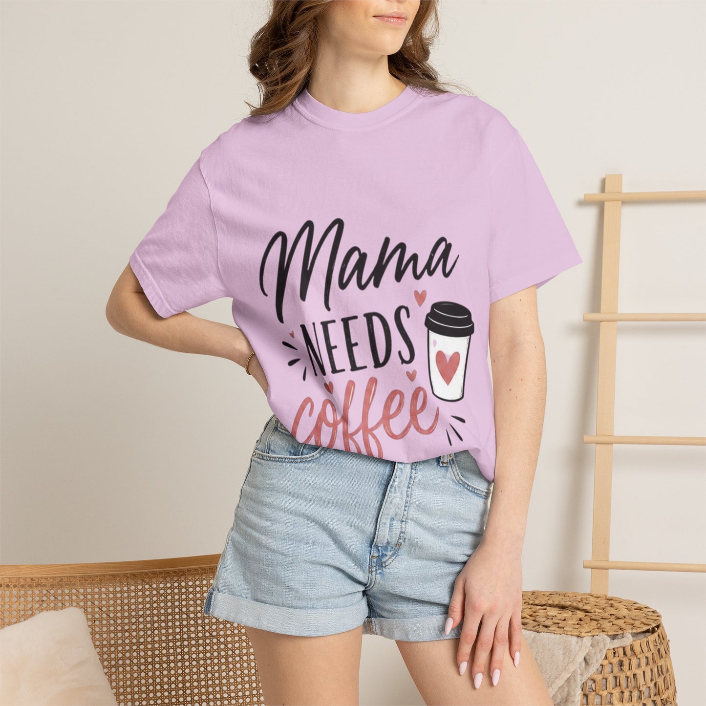 Mama Needs Coffee T-Shirt — Funny Mom Coffee Tee, Cute Espresso Cup Design