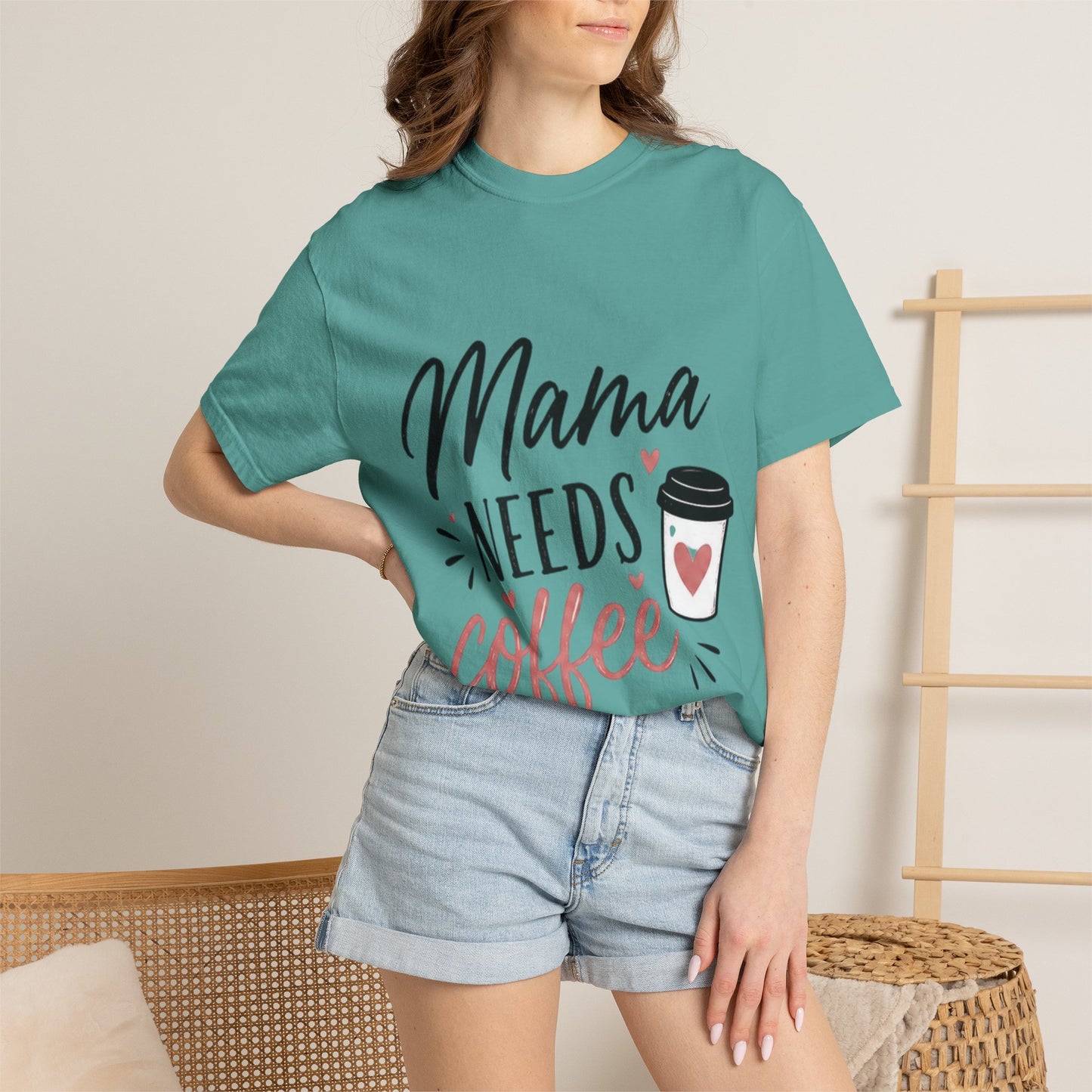 Mama Needs Coffee T-Shirt — Funny Mom Coffee Tee, Cute Espresso Cup Design