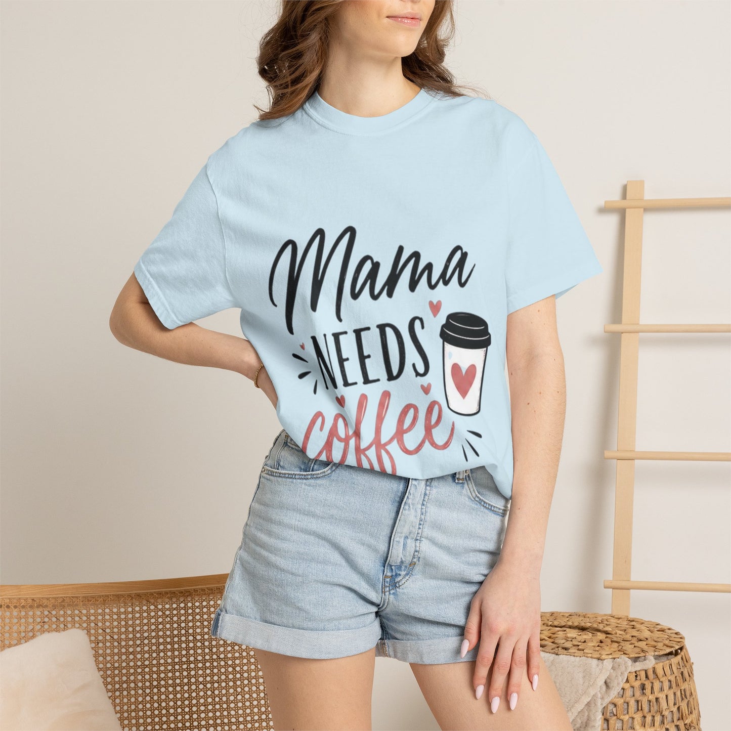 Mama Needs Coffee T-Shirt — Funny Mom Coffee Tee, Cute Espresso Cup Design