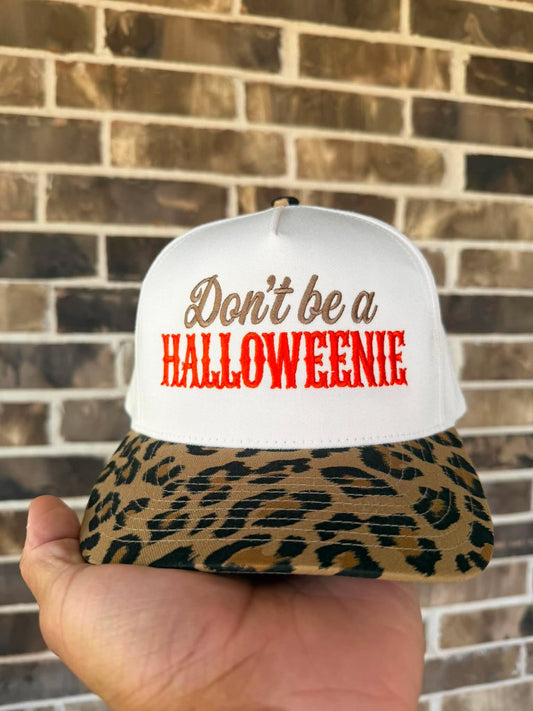 🎃 Don't Be a Halloweenie Embroidered Hat | Leopard Print | New