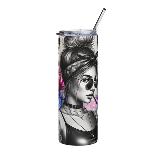 20oz Stainless Steel Tumbler — 'Sorry' Floral Portrait Skinny Travel Tumbler