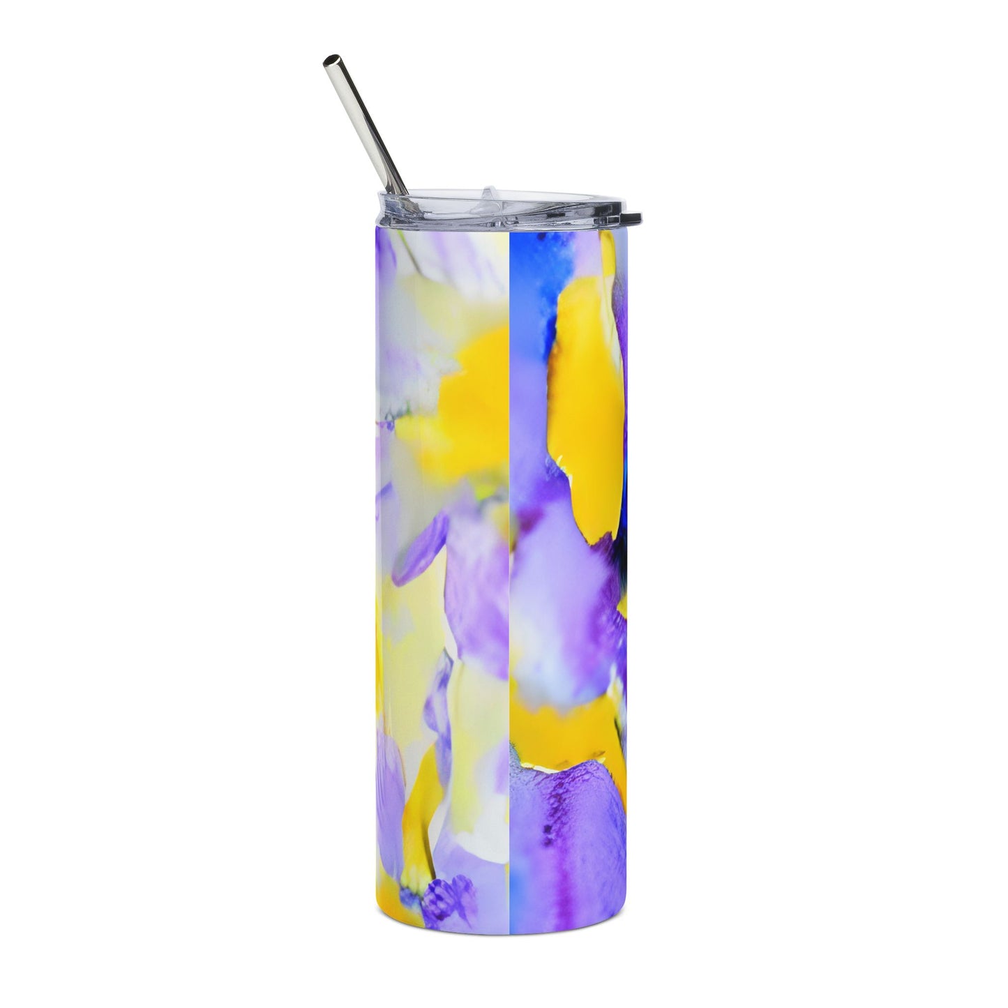 20oz Stainless Tumbler — Watercolor Purple & Yellow ‘MAMA’ Name Design