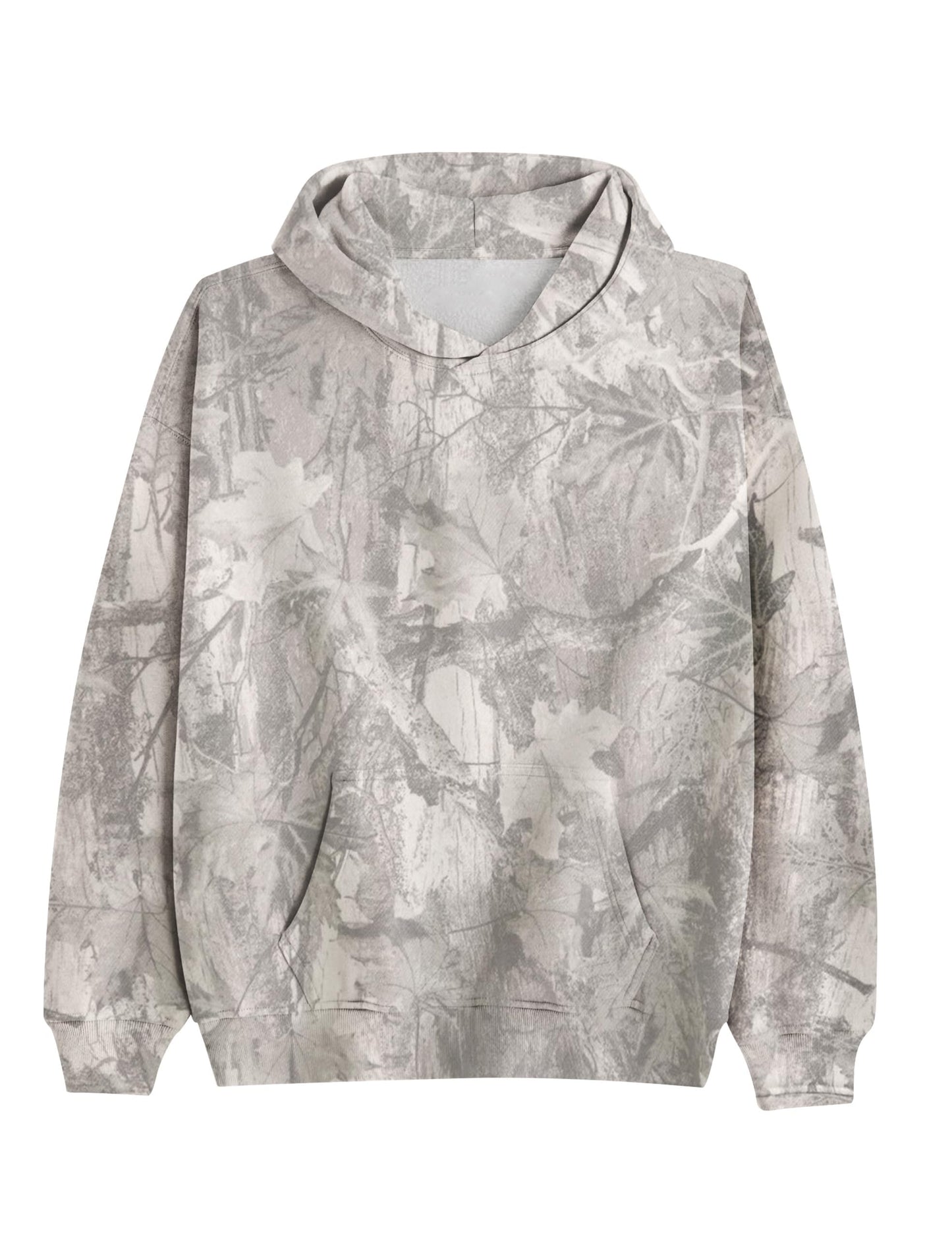 Womens Oversized Camo Hoodie Y2k Maple Leaf Print Fleece Hooded Pullover Sweatshirt Casual Long Sleeve Fall Outfits