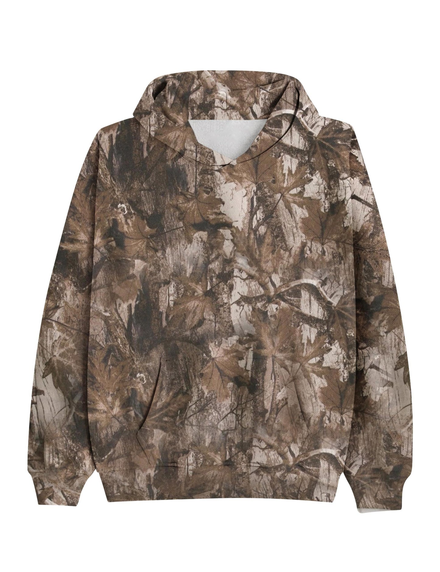 Womens Oversized Camo Hoodie Y2k Maple Leaf Print Fleece Hooded Pullover Sweatshirt Casual Long Sleeve Fall Outfits