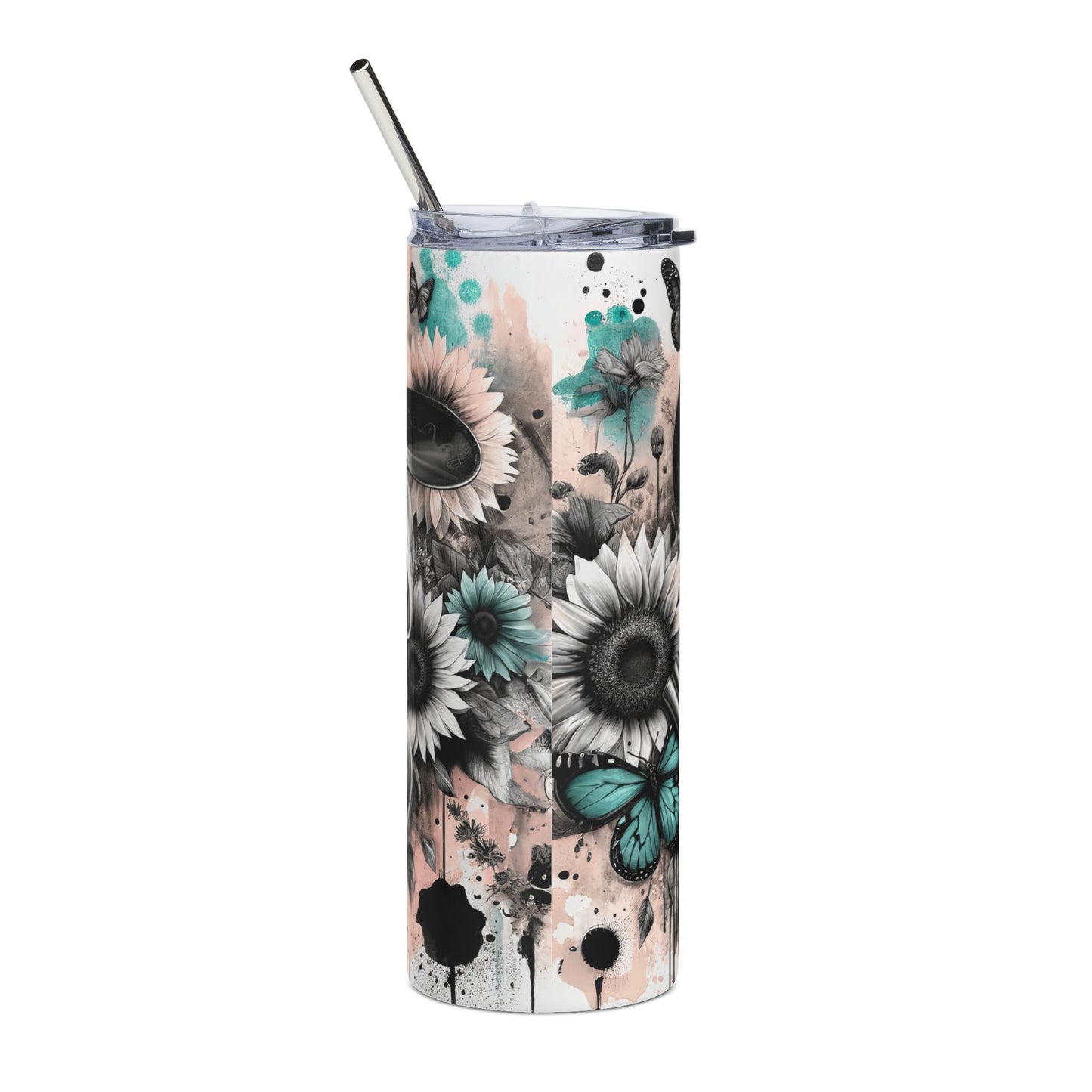 Bless Your Heart Tumbler — 20oz Stainless Travel Cup with Cowgirl Skull & Floral Design